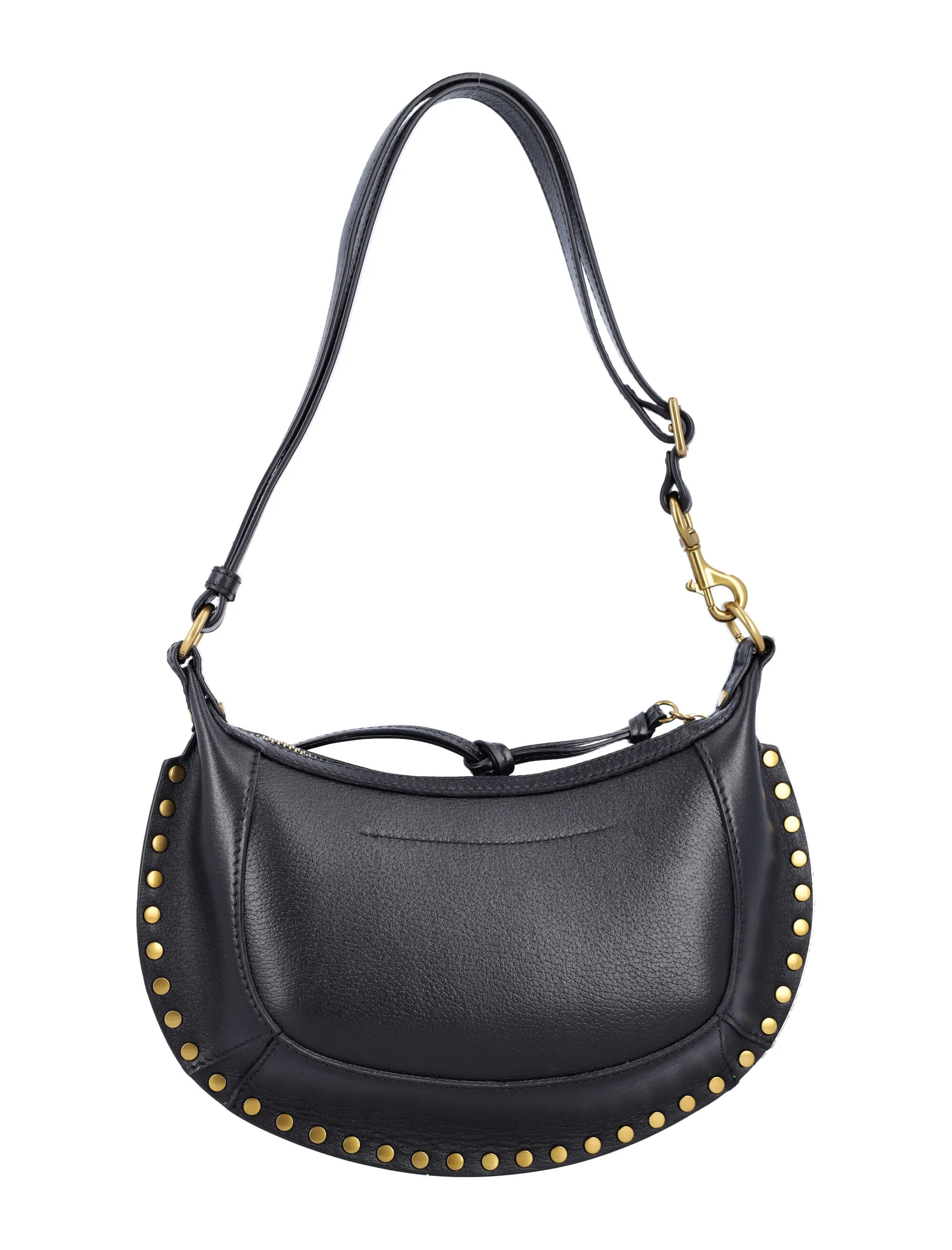 ISABEL MARANT Mini Moon Crossbody Bag in Grainy Black Leather (H 6.7 x W 9.8 x D 3.1)