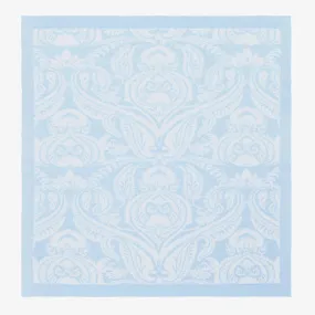 Ivory & Blue Paisley Wool Knit Blanket (78cm)