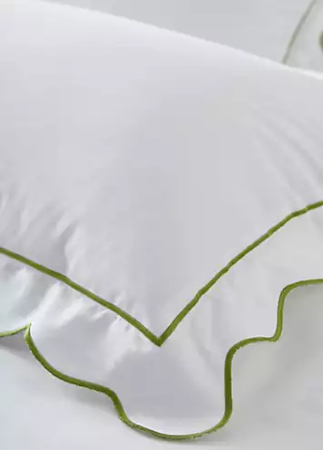 Kaleidoscope Green Scalloped 100% Cotton 200 Thread Count Duvet Cover Set | Kaleidoscope