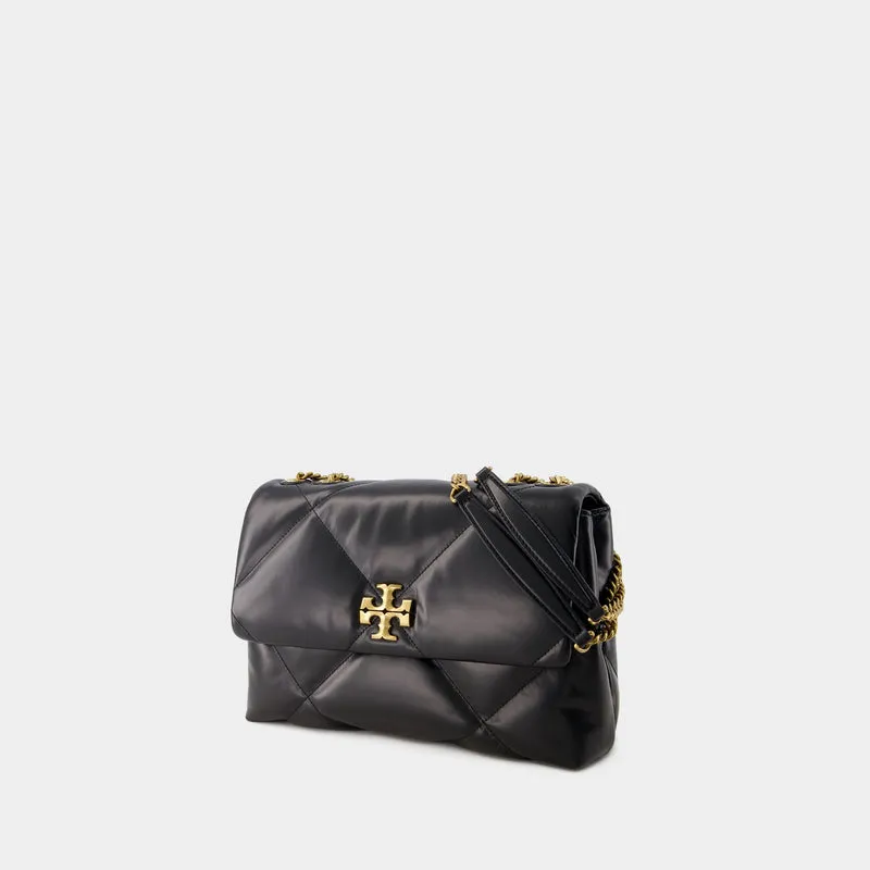 Kira Diamond Quilt Convertible Bag - Tory Burch - Leather - Black