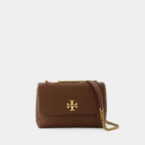 Kira Moto Quilt Small Convertible Bag - Tory Burch - Leather - Brown