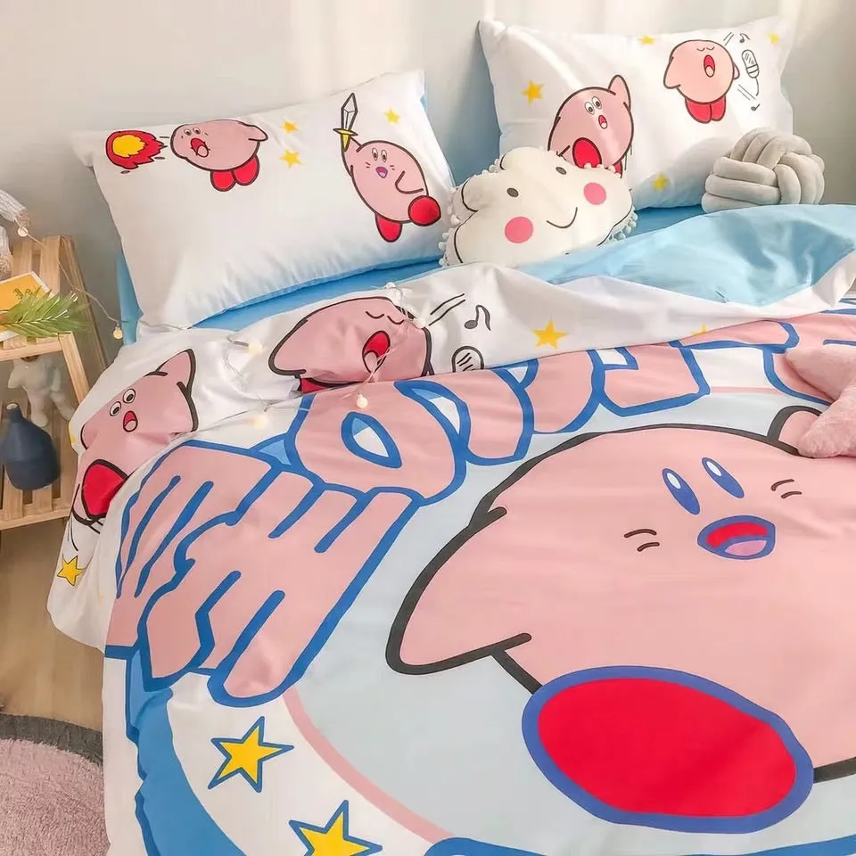 Kirby bed linen duvet cover pillow case bed sheet