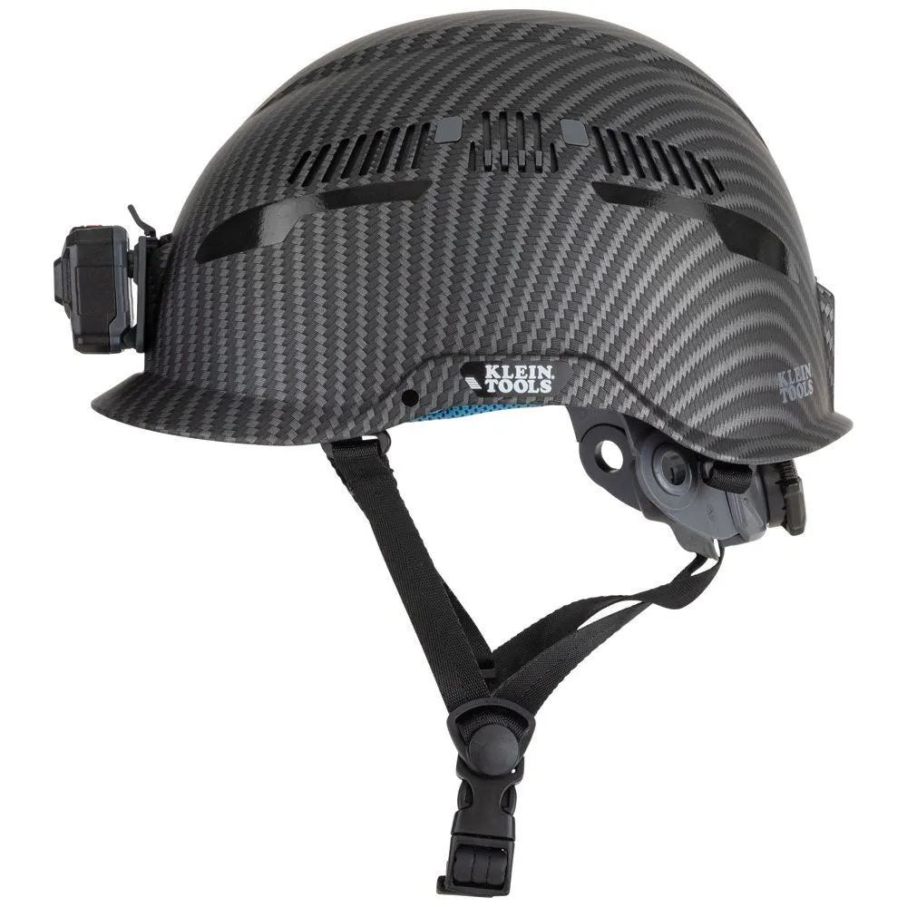 Klein Safety Helmet, Premium KARBN Pattern, Vented, Class C, Headlamp #60517