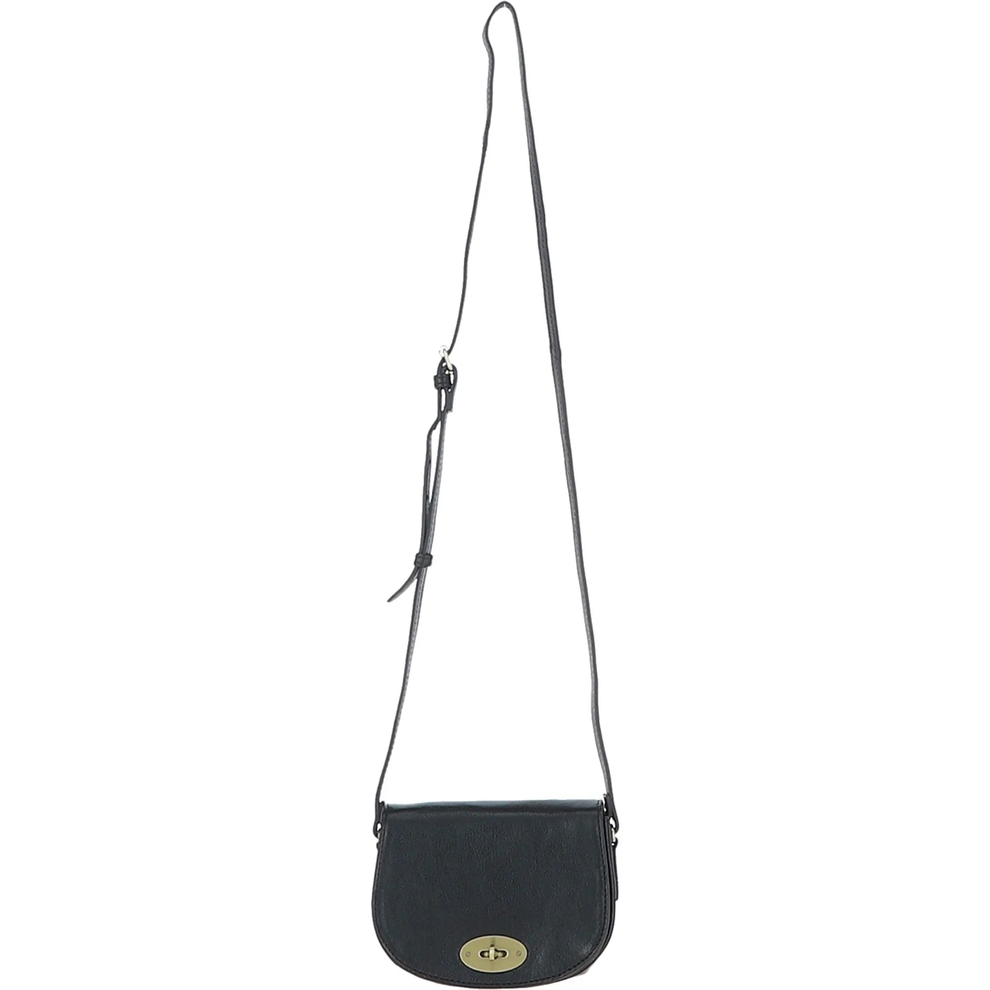 Ladies Michigan Leather Small Flapover Crossbody Bag Black: M-70