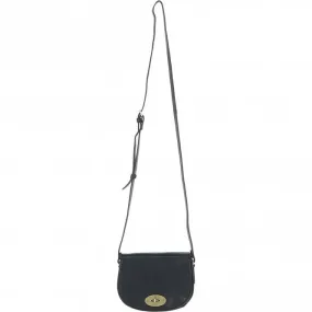 Ladies Michigan Leather Small Flapover Crossbody Bag Black: M-70