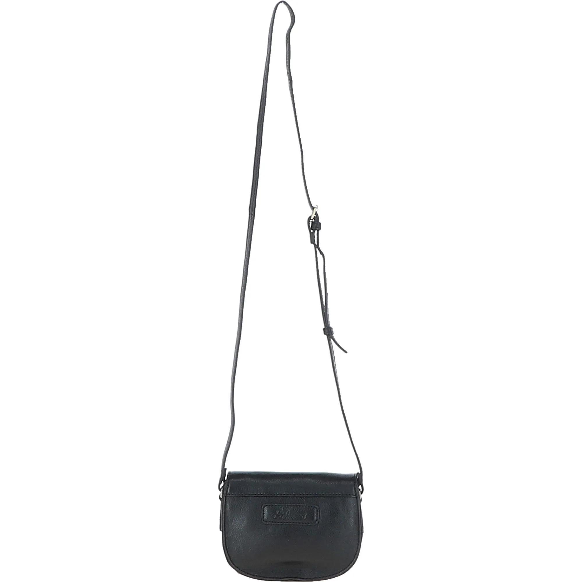 Ladies Michigan Leather Small Flapover Crossbody Bag Black: M-70