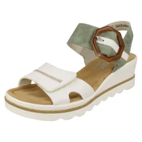 Ladies Rieker Buckle Detailed Heeled Sandals 67476