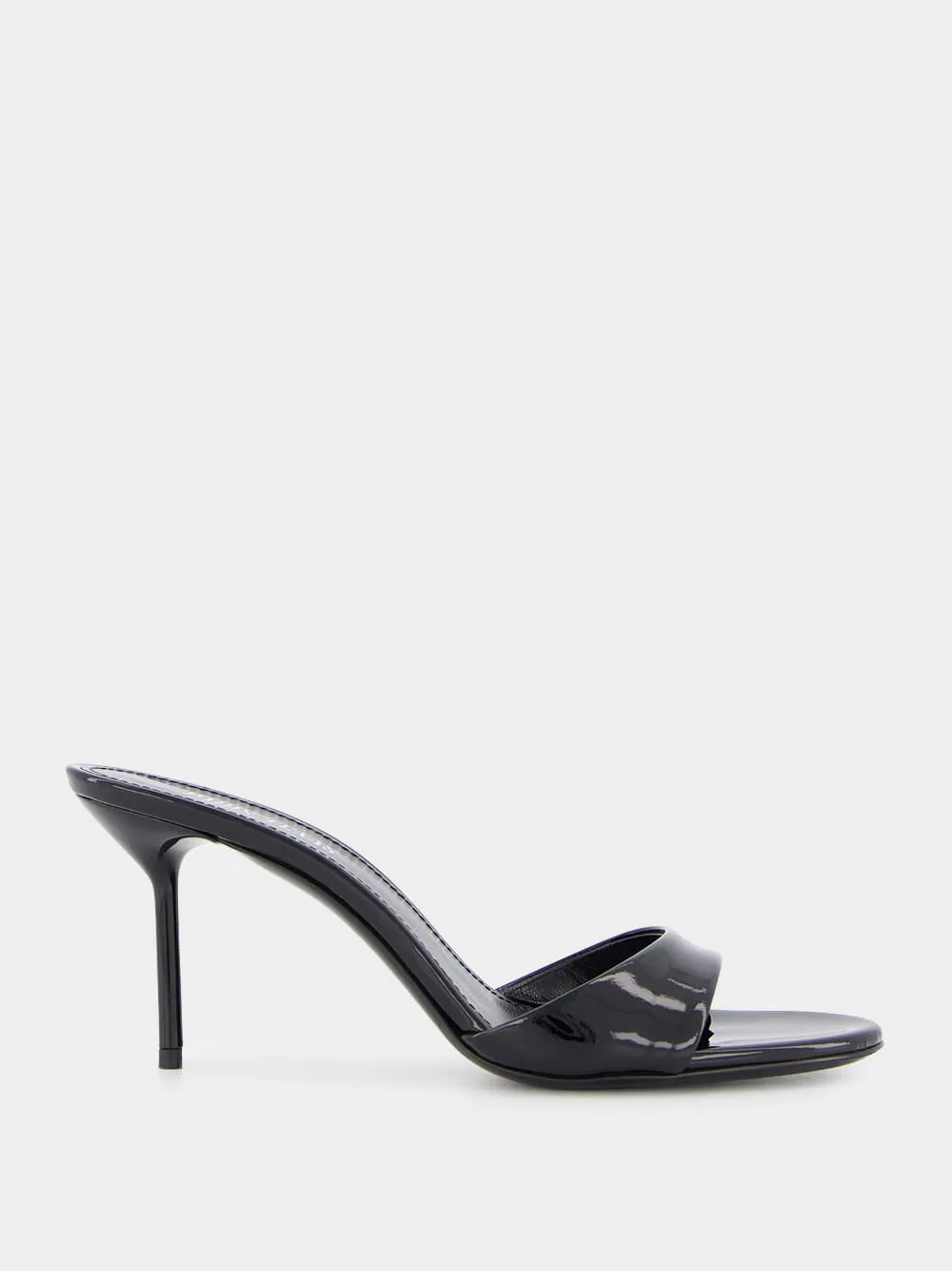 Lidia 70mm Black Patent Leather Mules