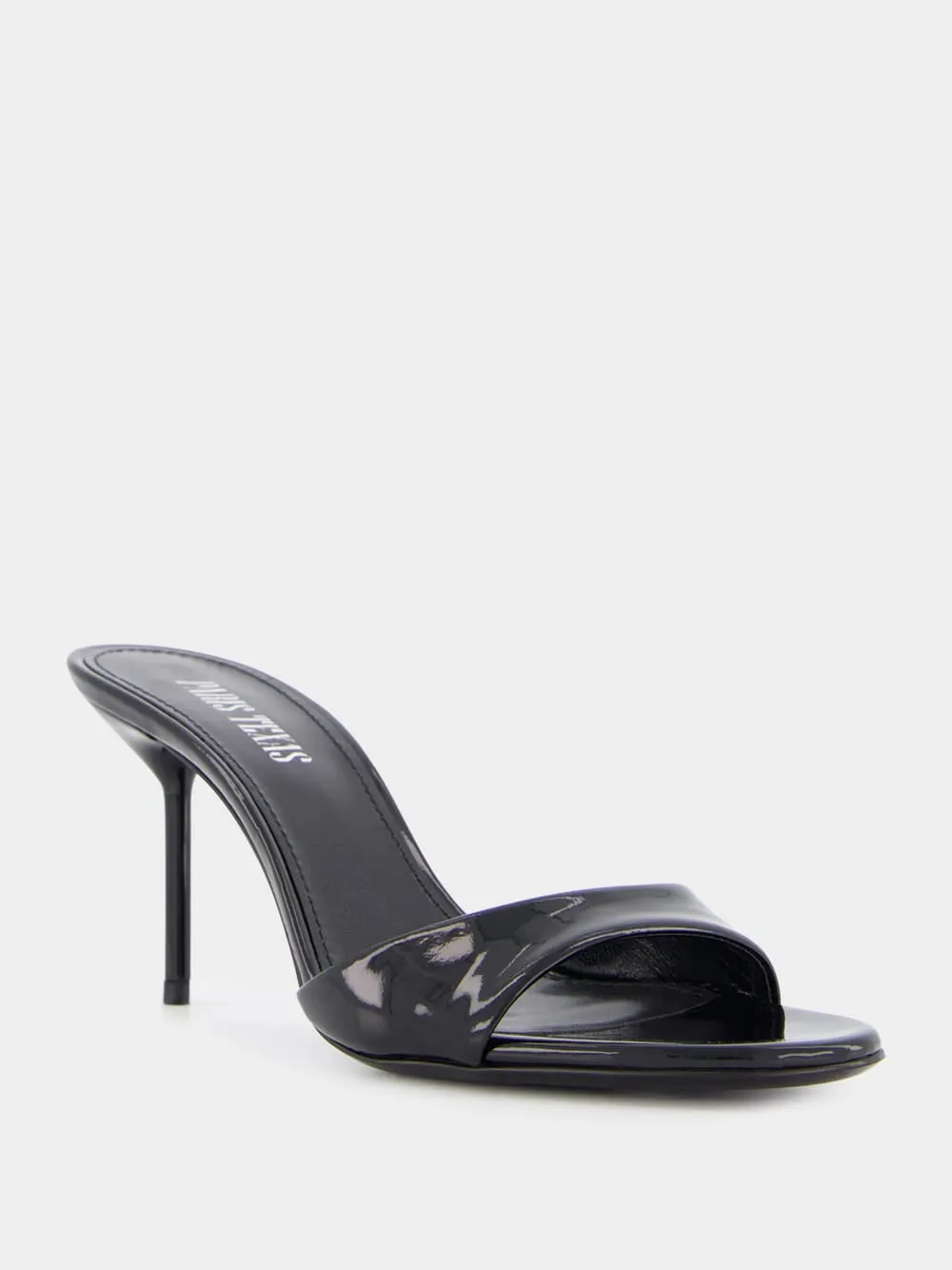 Lidia 70mm Black Patent Leather Mules