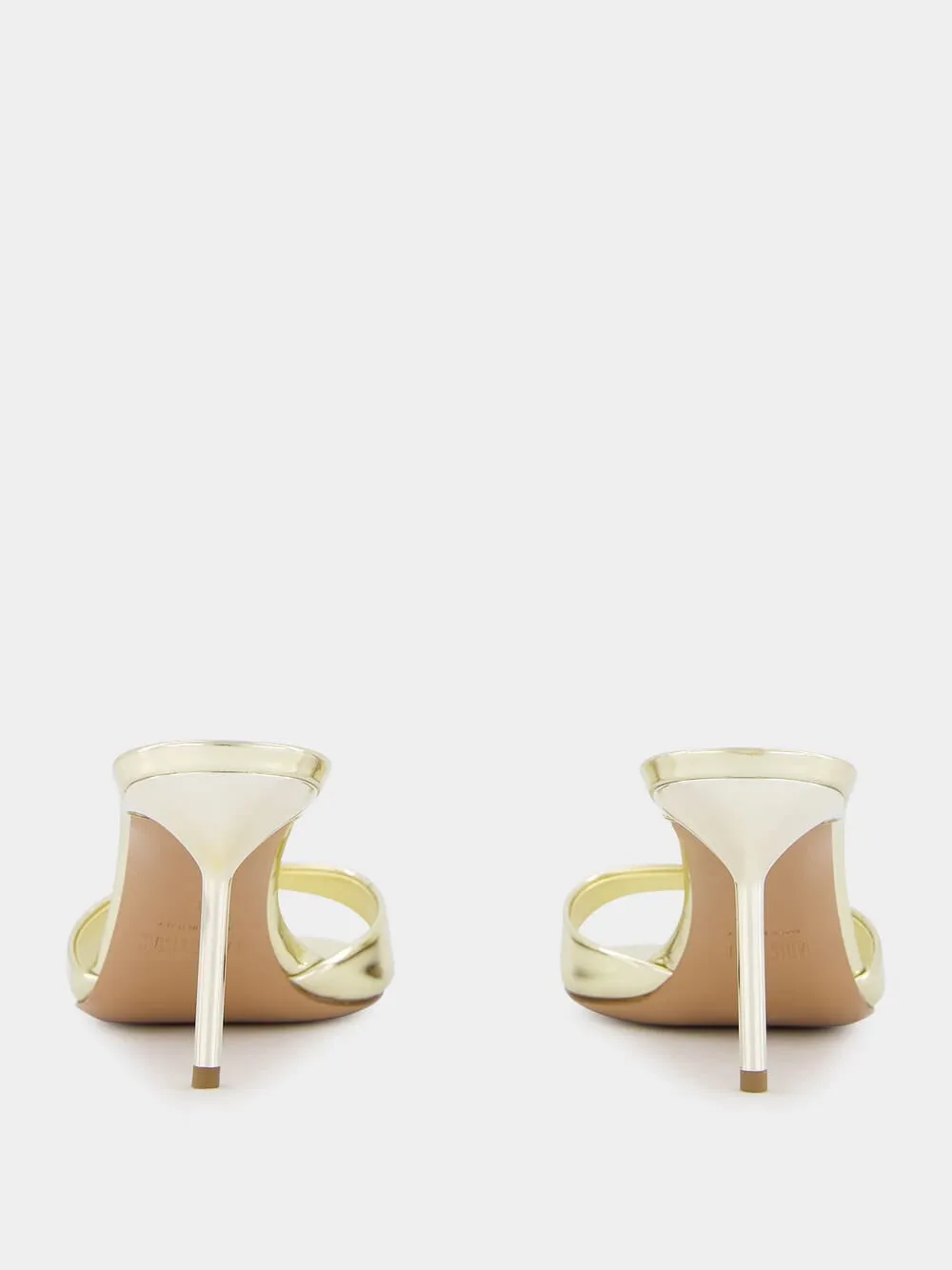 Lidia 70mm Gold Mirror Leather Mules