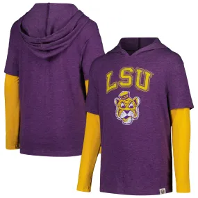 Lids Youth Wes & Willy Purple LSU Tigers Tri-Blend Long Sleeve Hoodie T-Shirt