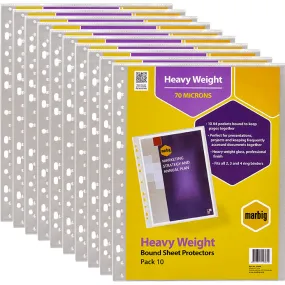 Marbig Sheet Protectors Bound A4 Heavy Weight Pack 100