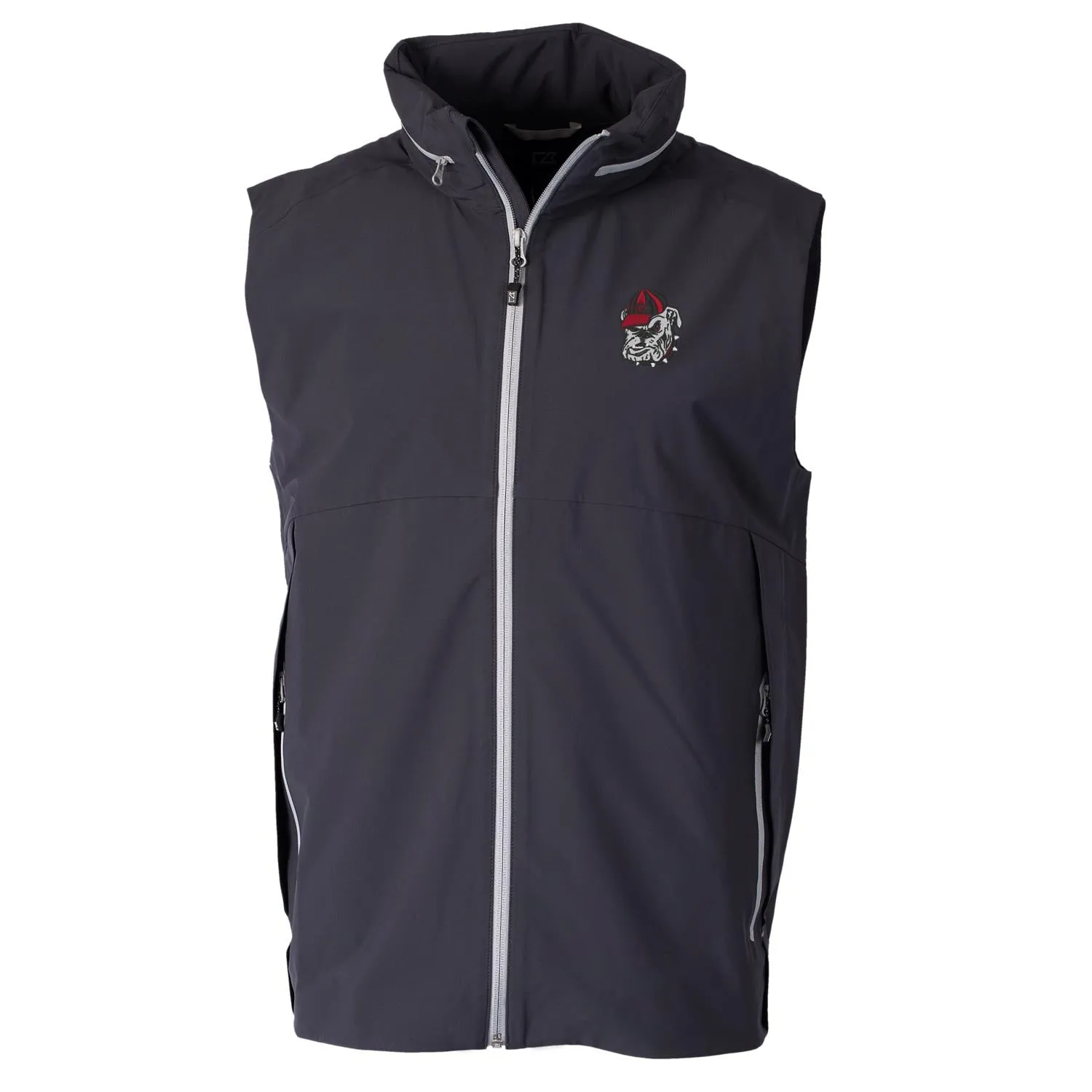 Men's Cutter & Buck Charcoal Georgia Bulldogs Vapor Full-Zip Vest