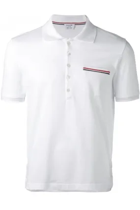 Mercerized Pique Pocket Polo White