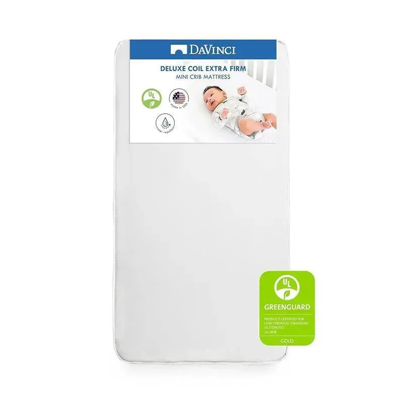 Million Dollar Baby - DaVinci Deluxe Coil Waterproof MINI Crib Mattress in White