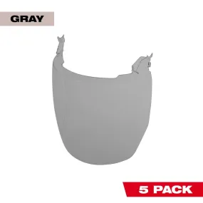 Milwaukee 5 Pack Gray Face Shield Replacement Lenses (No-brim Helmet Only Mount) 48-73-1446