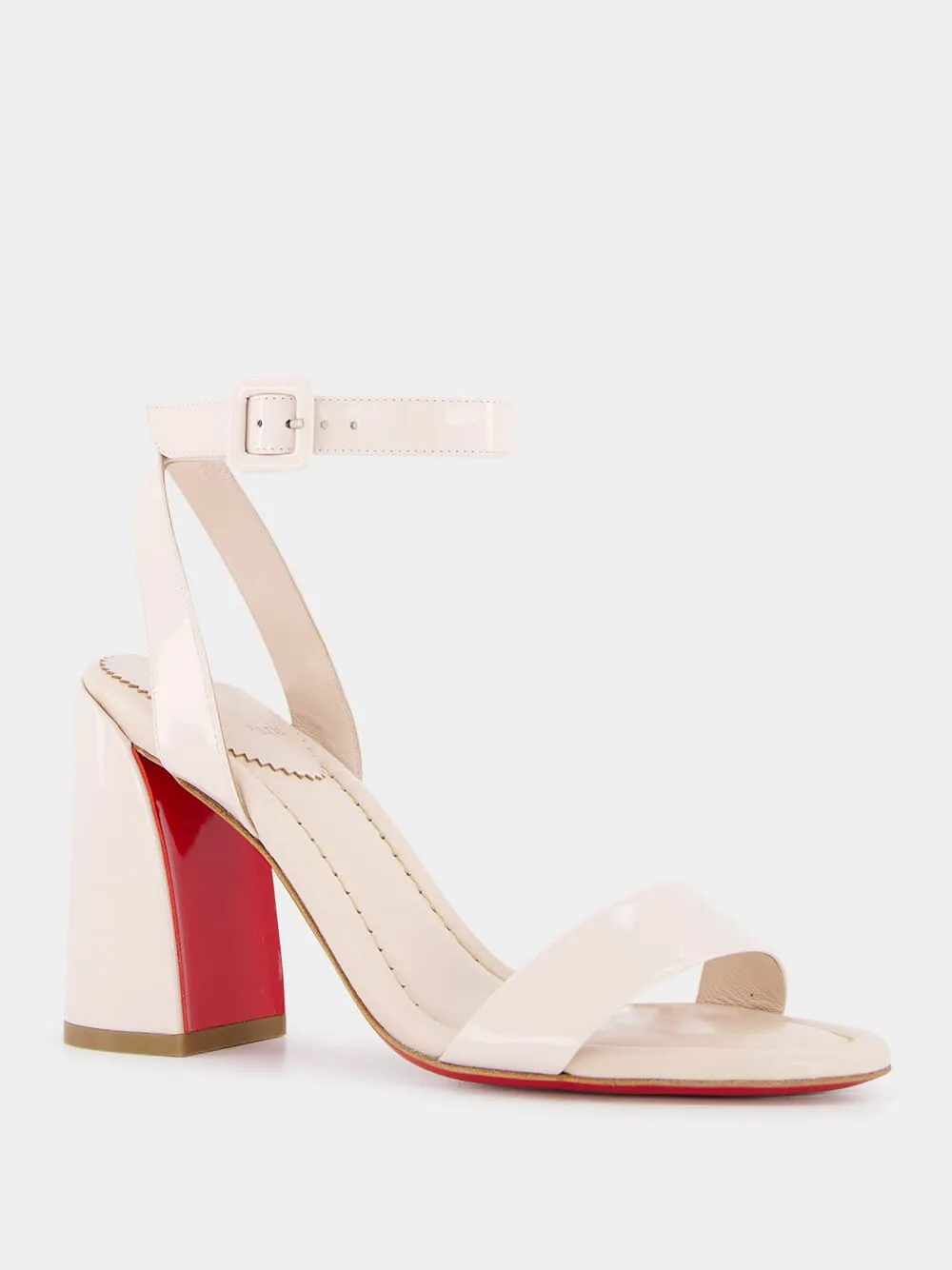 Miss Sabina 85 White Patent Strappy Sandals