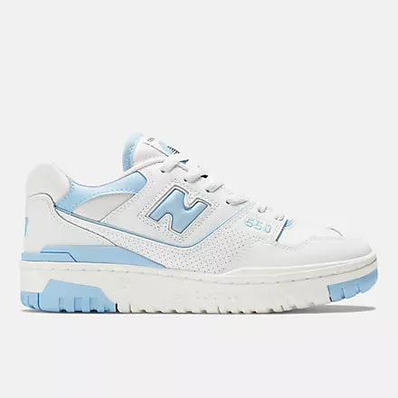 New Balance Women's 550 White with blue haze