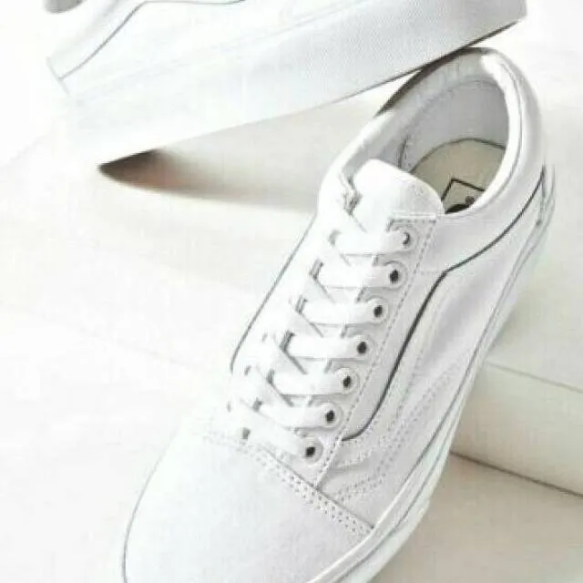 NEW Vans Old Skool Mono White Monochrome Platform Sneake...