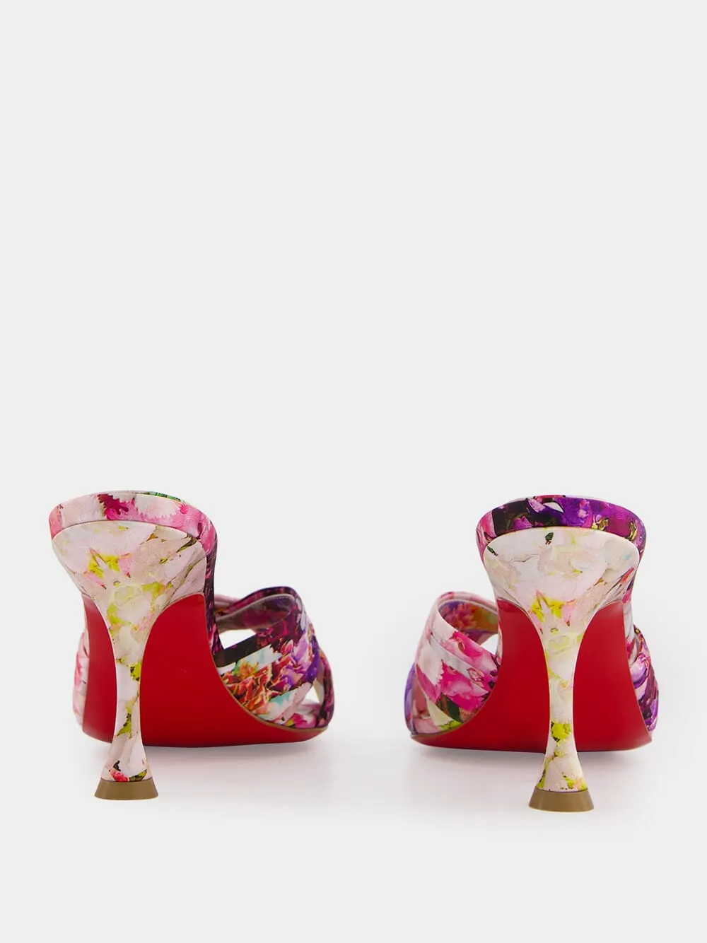 Nicol is Back 85 Floral-Print Satin Mules