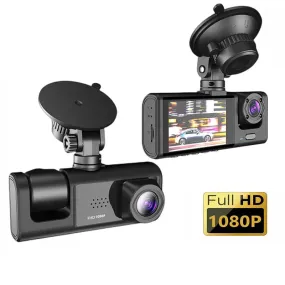 Night Vision Loop Recording & 2 IPS Screen 1080P 3 Camera