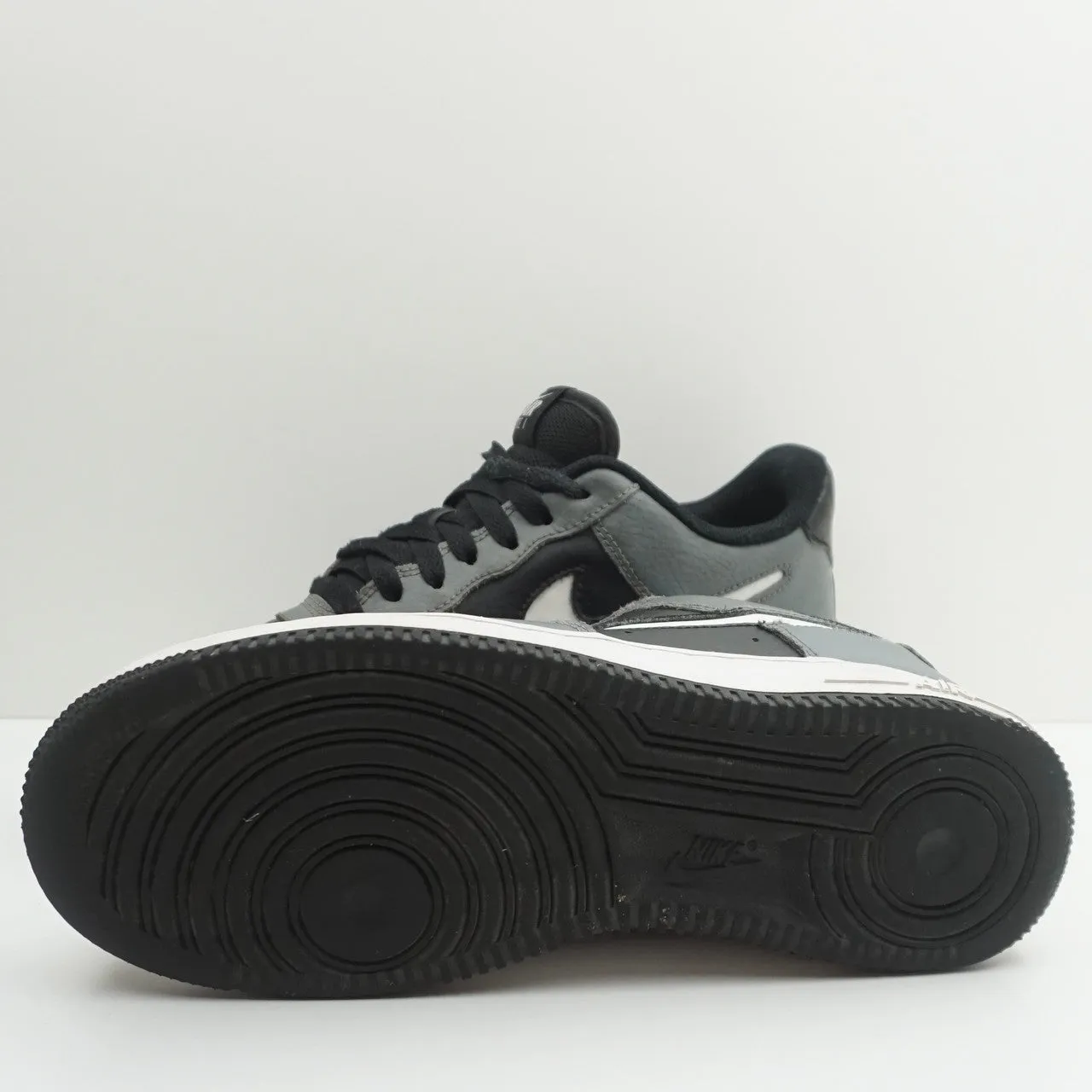 Nike Air Force 1 Low Grey Black Cut Out Swoosh