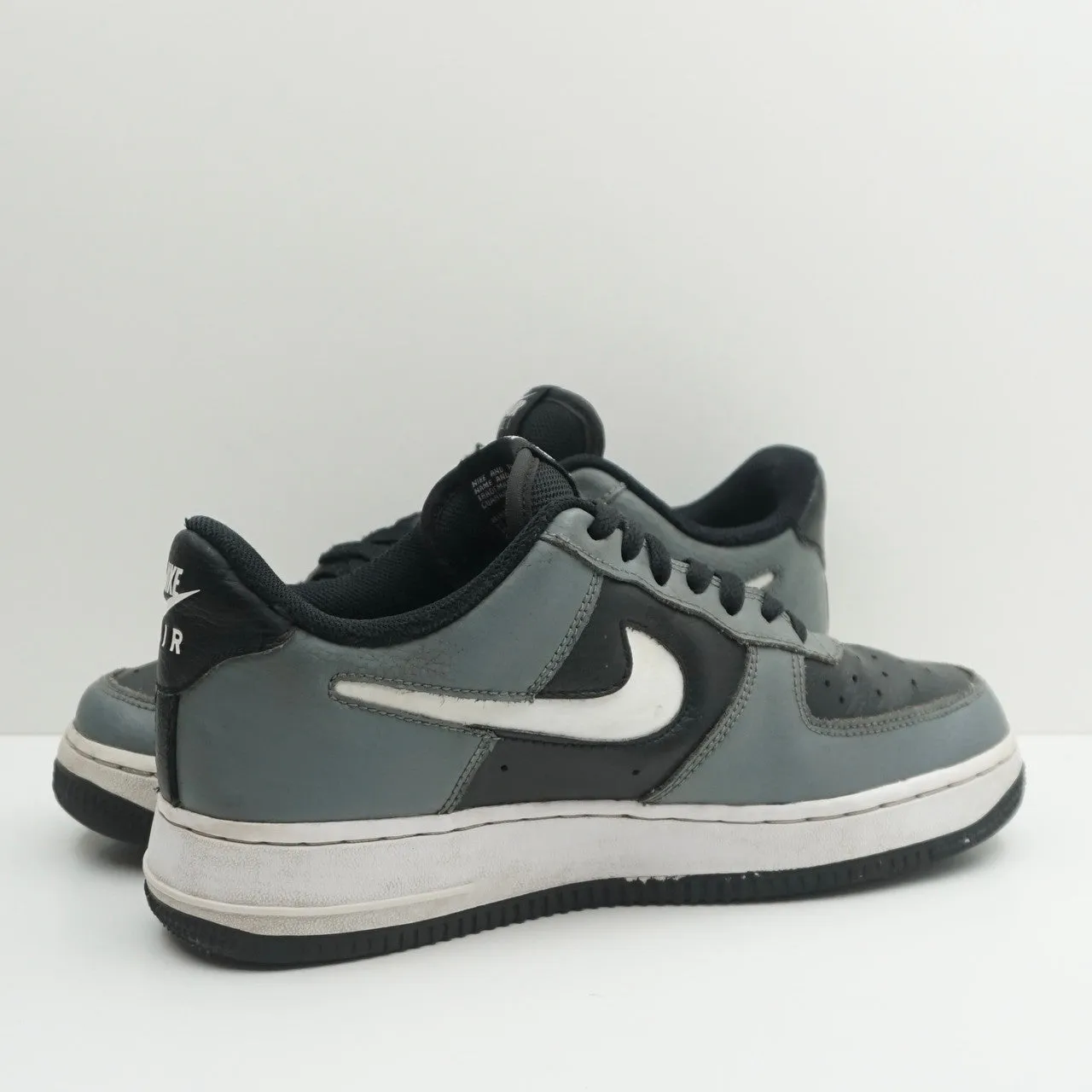 Nike Air Force 1 Low Grey Black Cut Out Swoosh