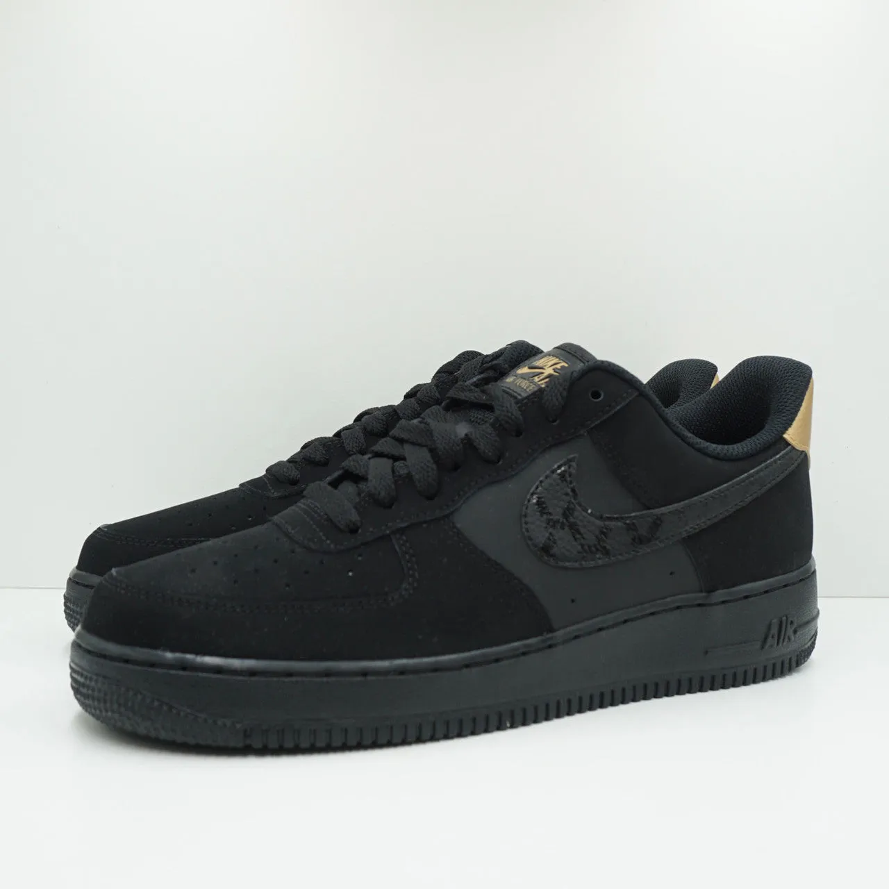 Nike Air Force 1 Low Nubuck Black Metallic Gold (2021)