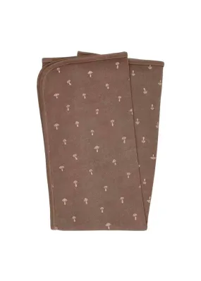 Organic Printed Cozy Blanket - Umber Mushroom