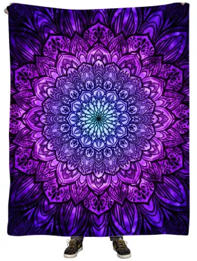 Ornate Mandala Purple Plush Blanket