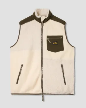 Patchwork Fleece Vest (Natural / Olive)