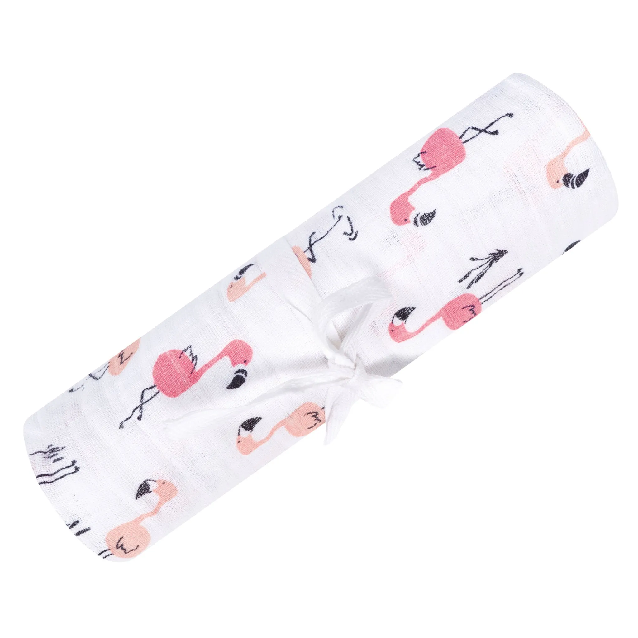 Perlimpinpin Muslin Swaddle Blanket - Flamingo  - Clement