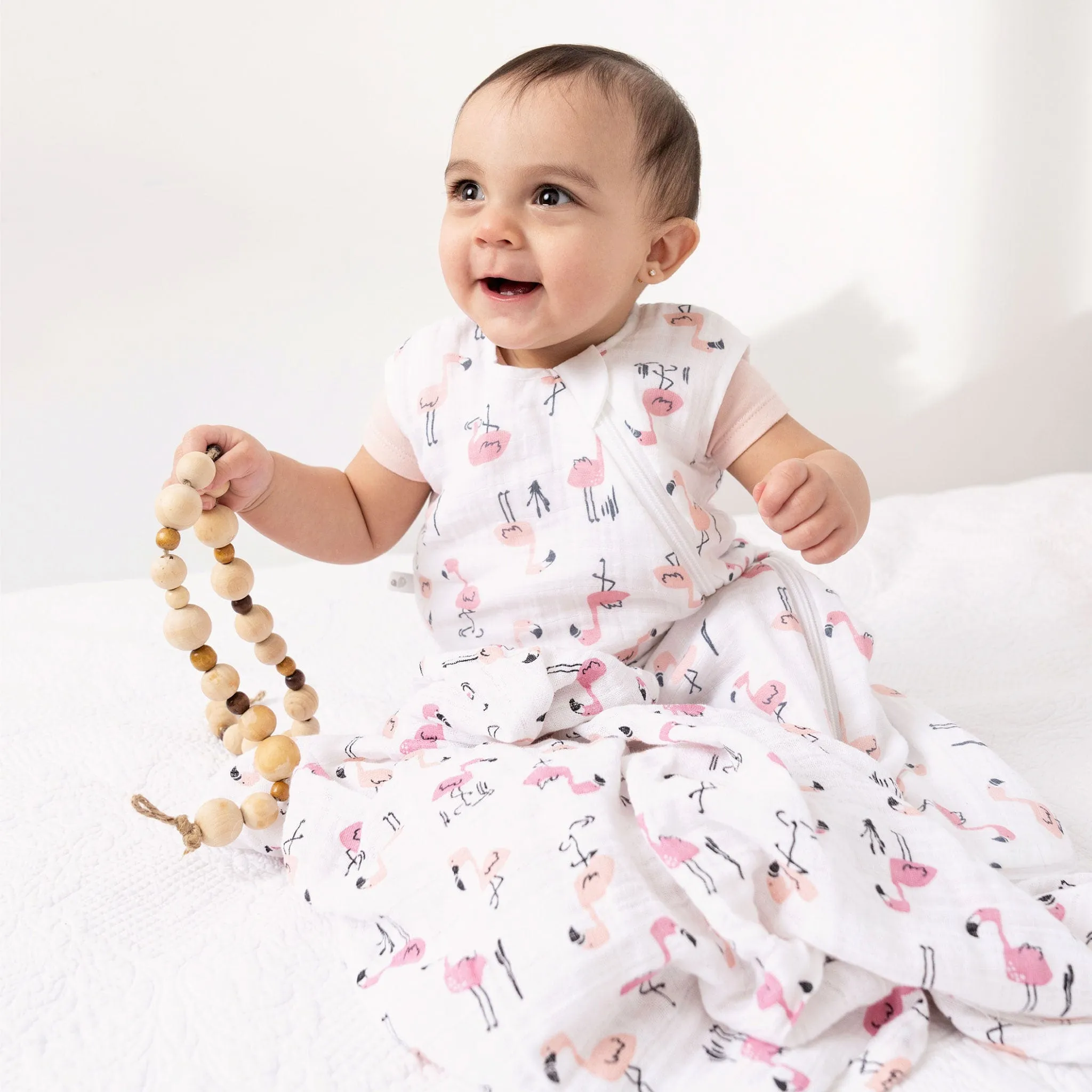 Perlimpinpin Muslin Swaddle Blanket - Flamingo  - Clement