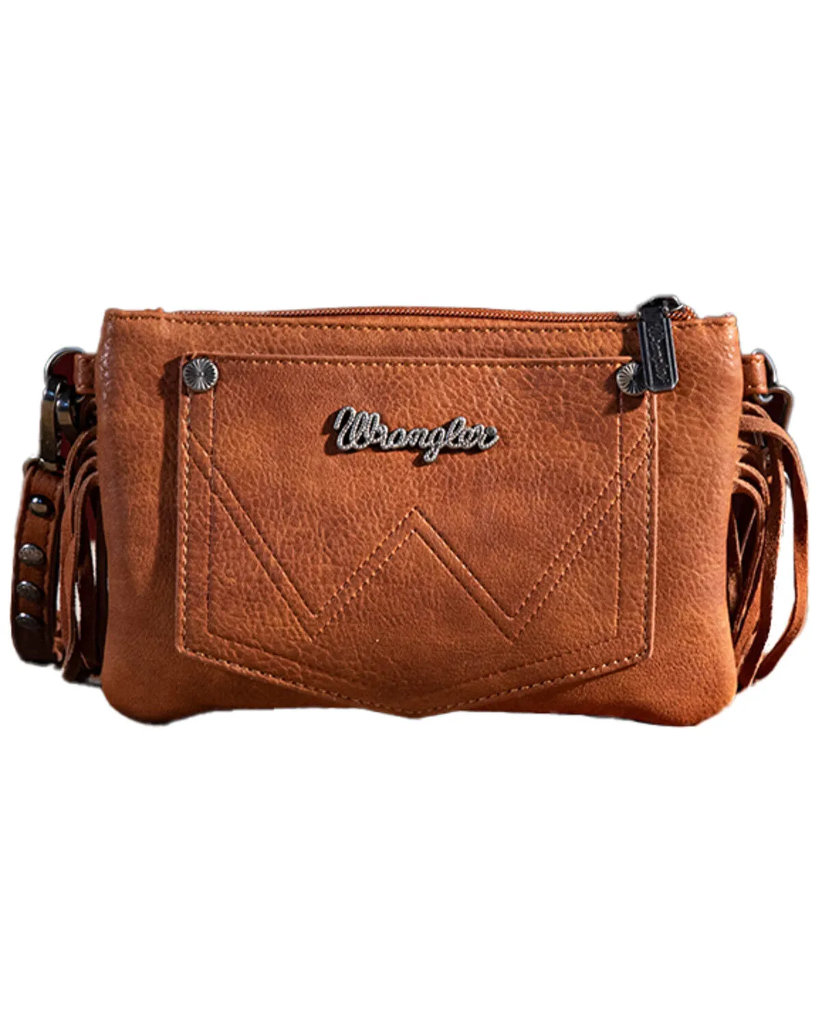 Product Name:  Wrangler Women's Vintage Floral Tooled Fringe Crossbody Bag