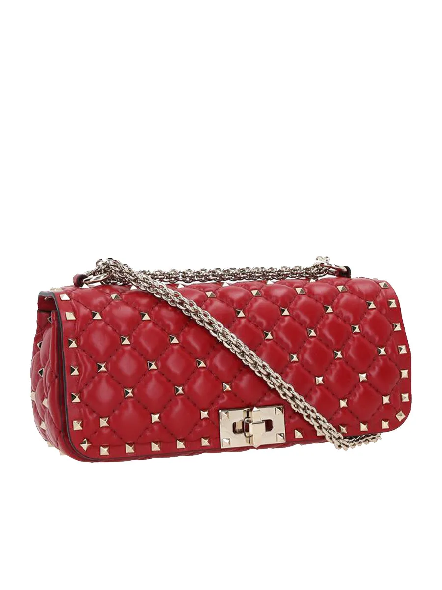 Rockstud Spike Calfskin Shoulder Bag