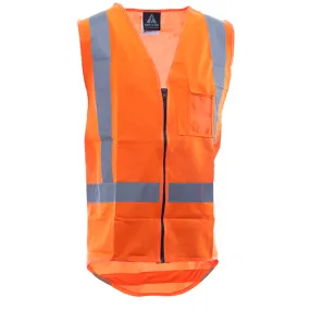 Safe-t-tec Hi-vis Orange D/n Zipped Vest