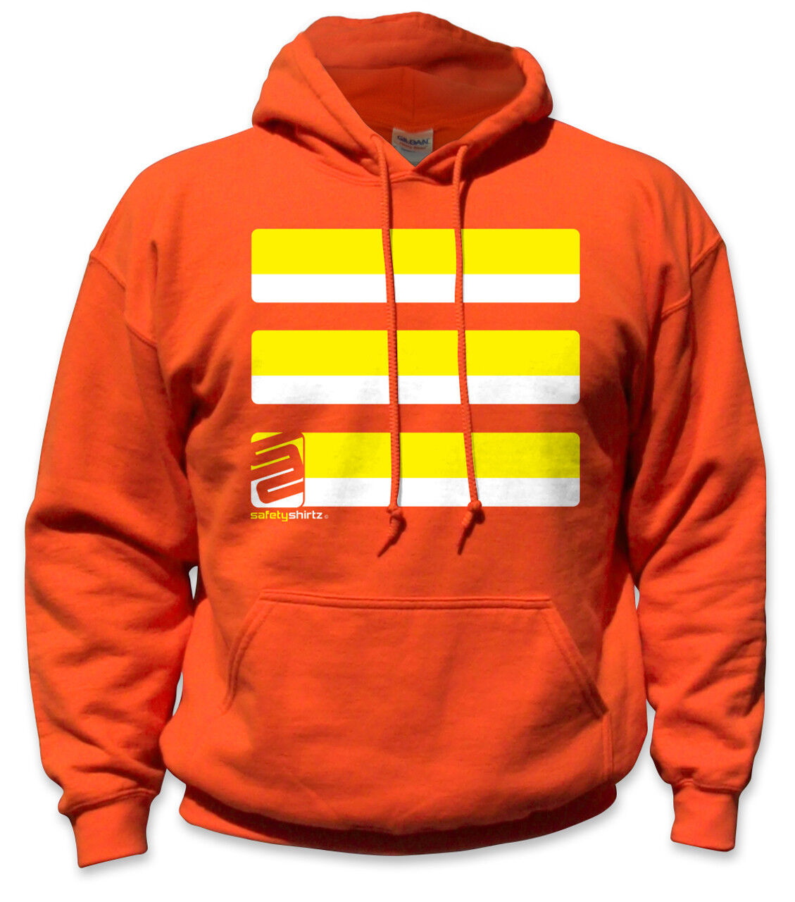 SafetyShirtz Men's Basic Hi-Vis Safety Stripe Hoodie in Orange