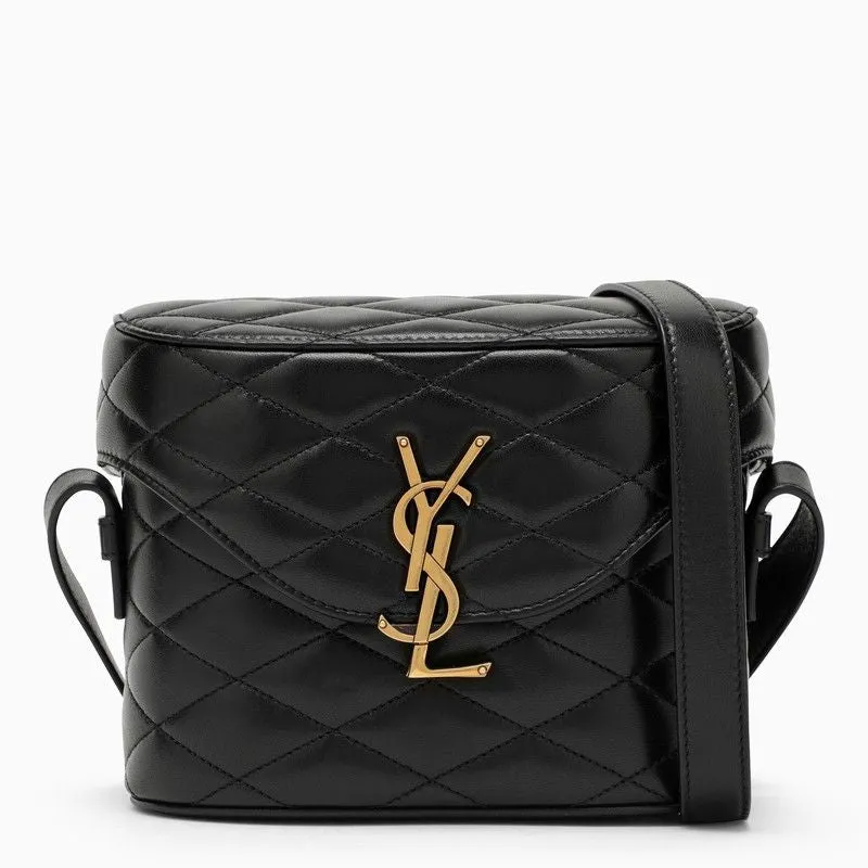 SAINT LAURENT Quilted Black Lambskin Shoulder and Crossbody Bag for Women