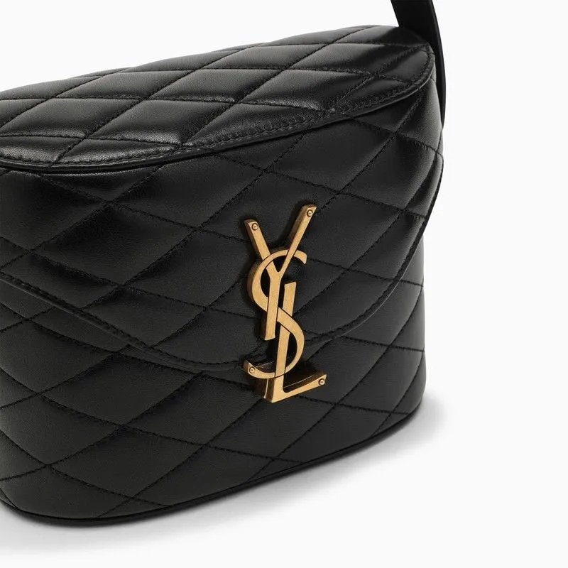 SAINT LAURENT Quilted Black Lambskin Shoulder and Crossbody Bag for Women