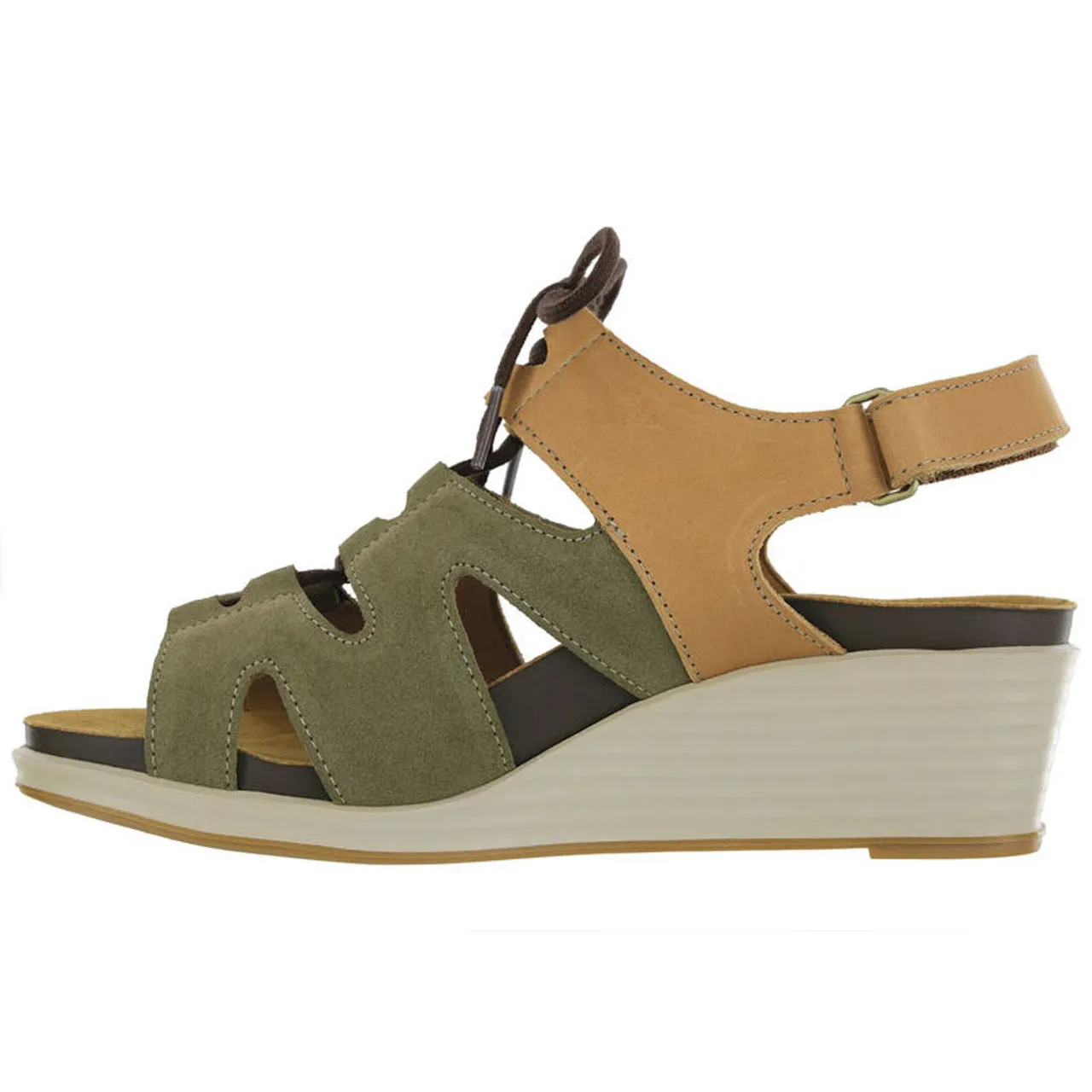 SAS SEDONA Lace-Up Wedge Sandals Sagebrush