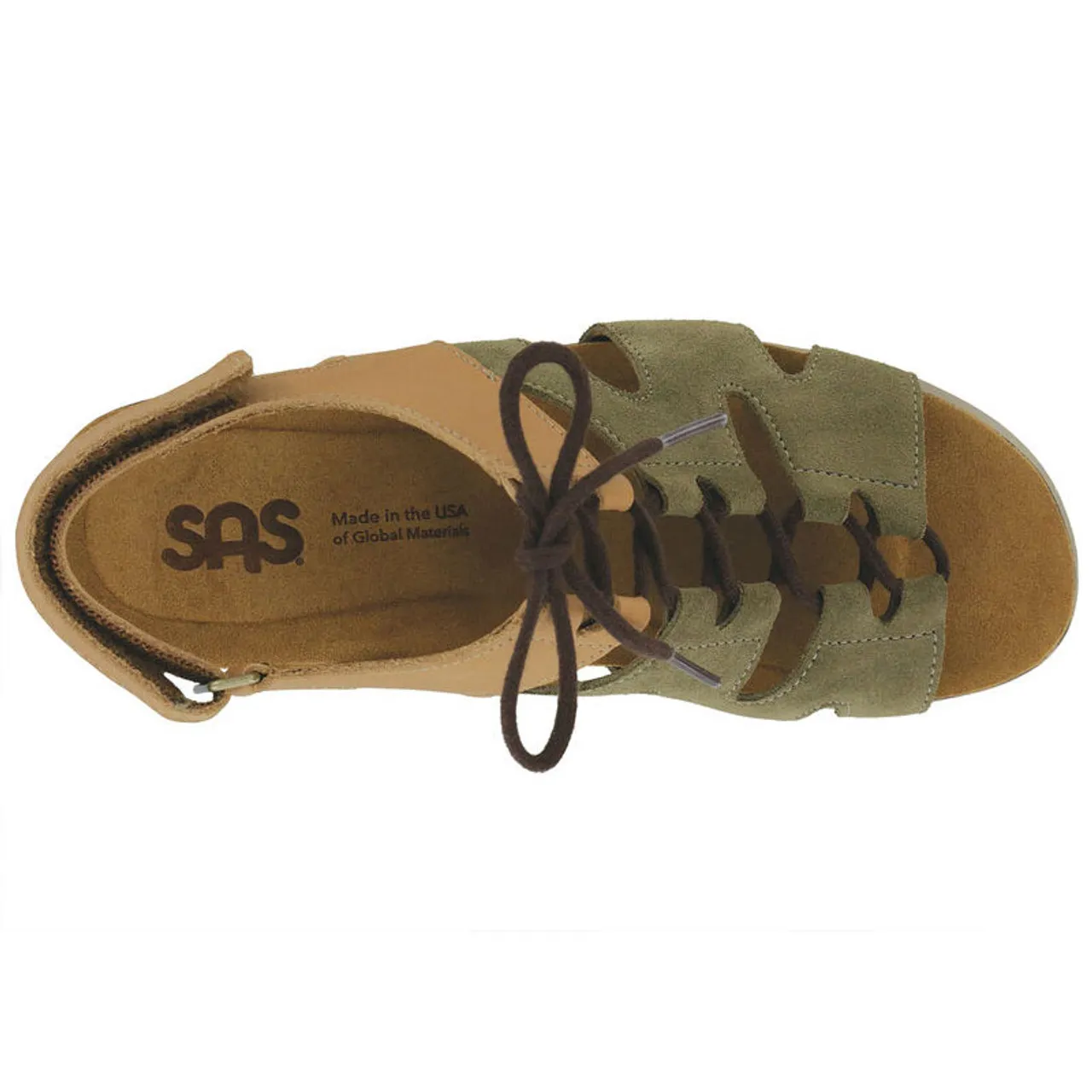 SAS SEDONA Lace-Up Wedge Sandals Sagebrush