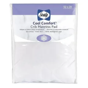 Sealy Cool Comfort Fitted Crib Mattress Pad/Protector Waterproof