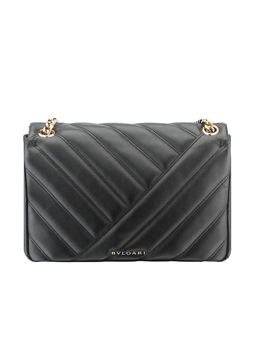 Serpenti Cabochon Medium Shoulder Bag in Black