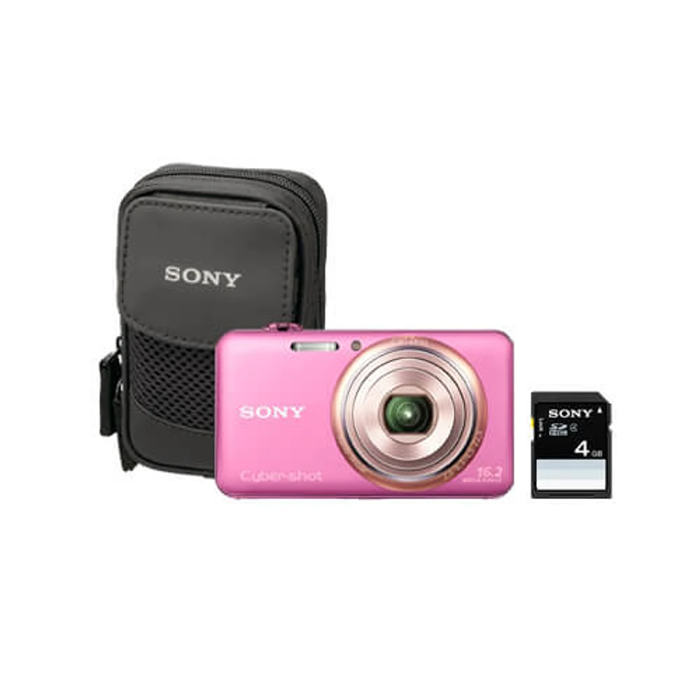 Sony DSC-WX70/PBDL Cyber-Shot 16.2 Megapixel Digital Camera Bundle (Pink) - OPEN BOX DSCWX70PBDL | Electronic Express