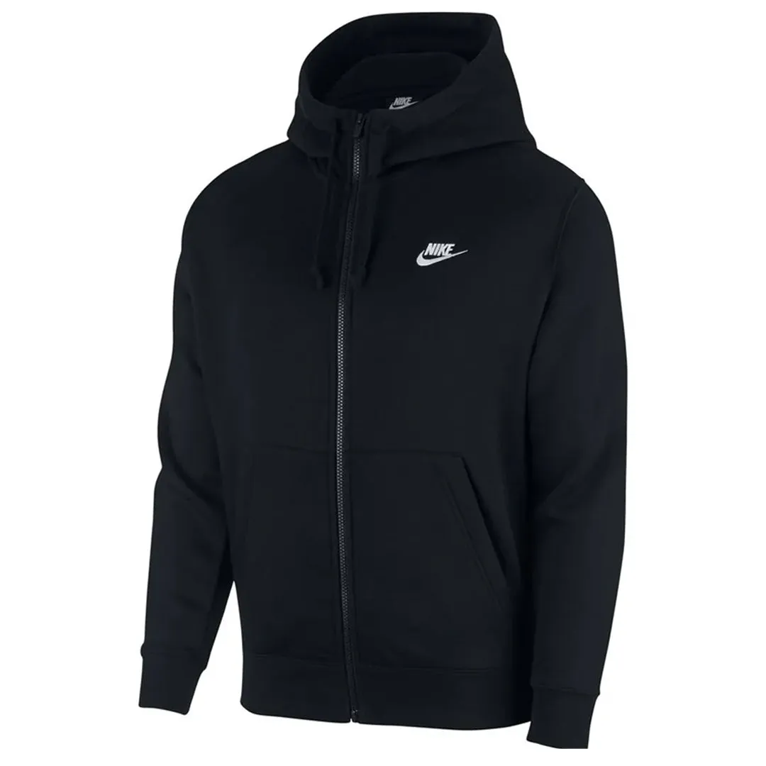 SPORTSWEAR CLUB FLEECE FULL ZIP HOODIE BLACK