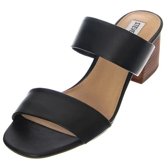 Steve Madden Womens Caterina Black Leat Sandals 