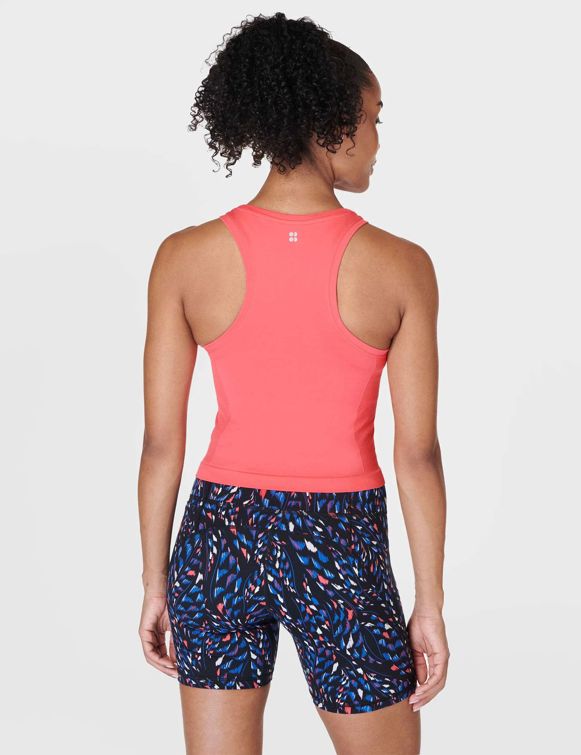 Sweaty Betty Athlete Crop Seamless Gym Vest - Coral Pink