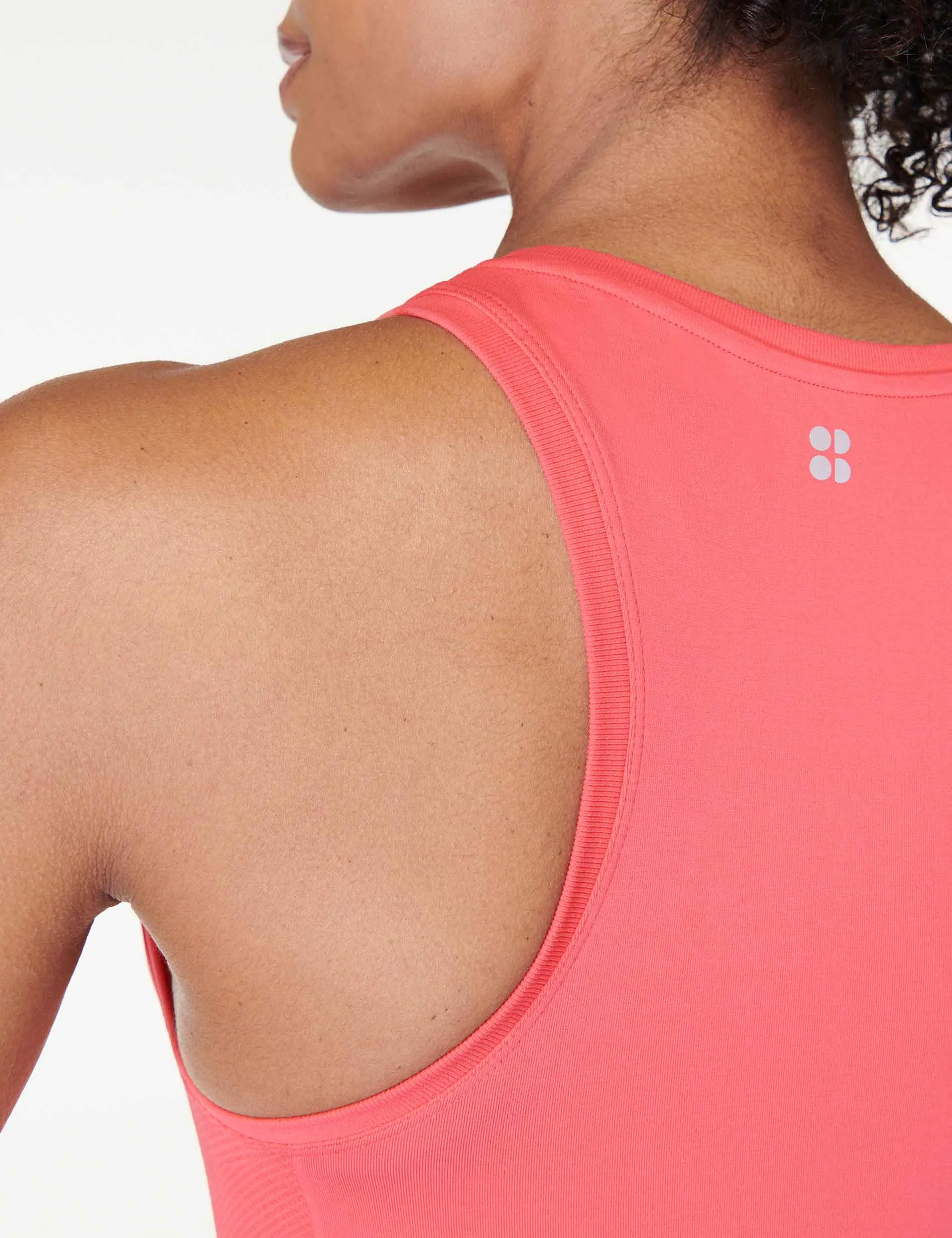 Sweaty Betty Athlete Crop Seamless Gym Vest - Coral Pink