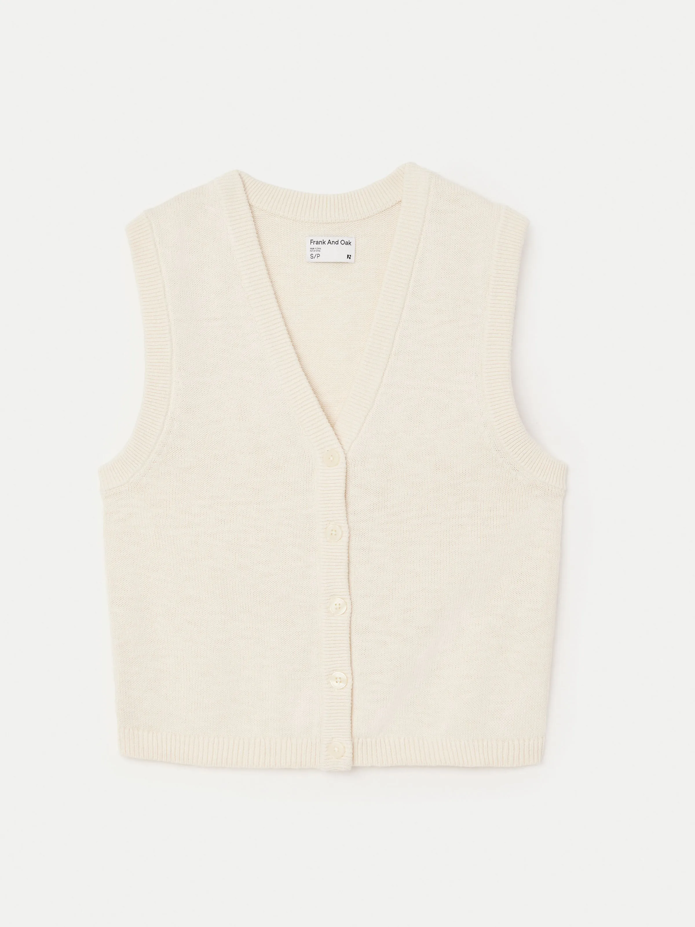 The Button-Up Sweater Vest in Vanilla