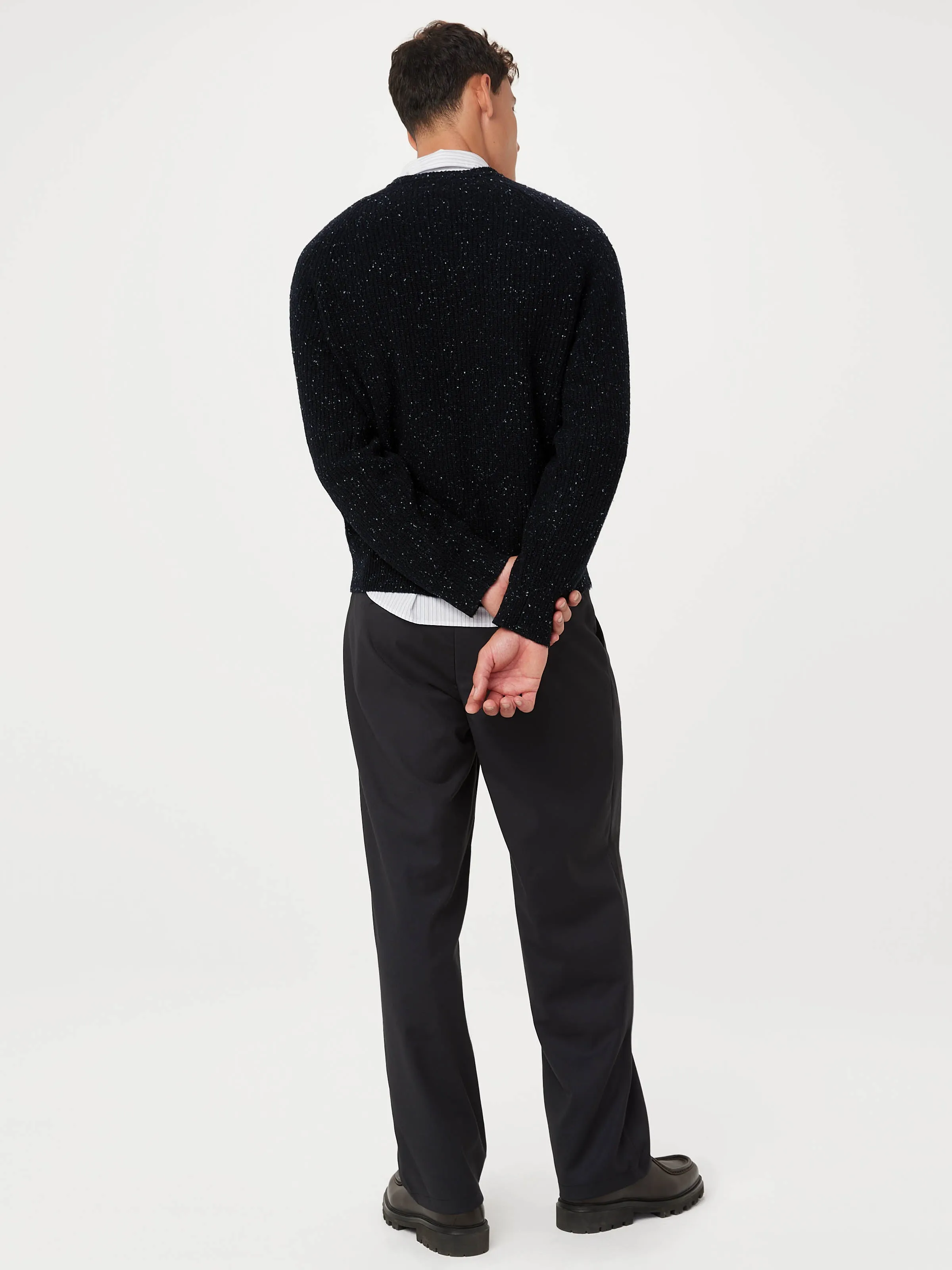 The Donegal Crewneck Sweater in Black